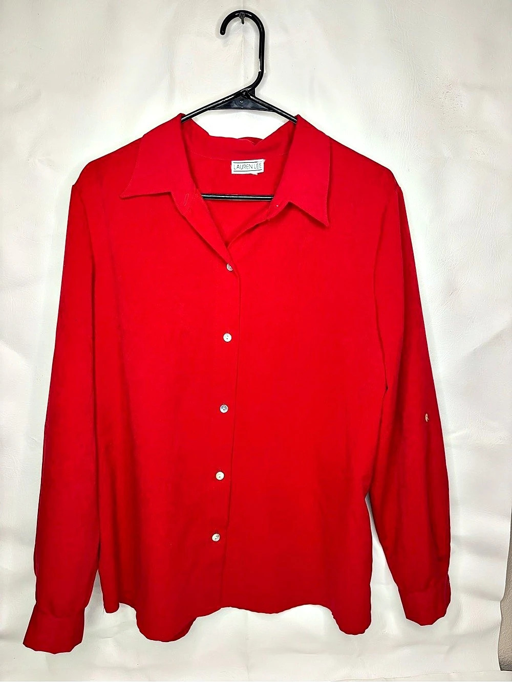 Lauren Lee Women's Red Button-Down Shirt Like New